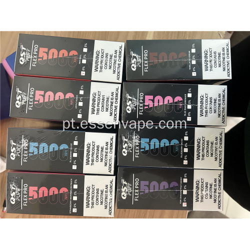 QST Vaper 5000 Puff Flex descartável VAPE Recarregável